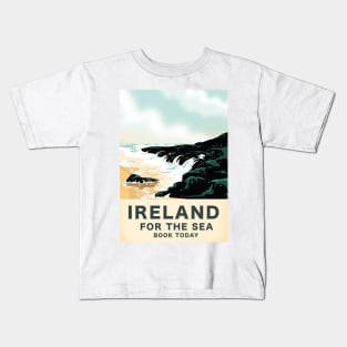 Ireland "For the Sea" vintage travel poster Kids T-Shirt